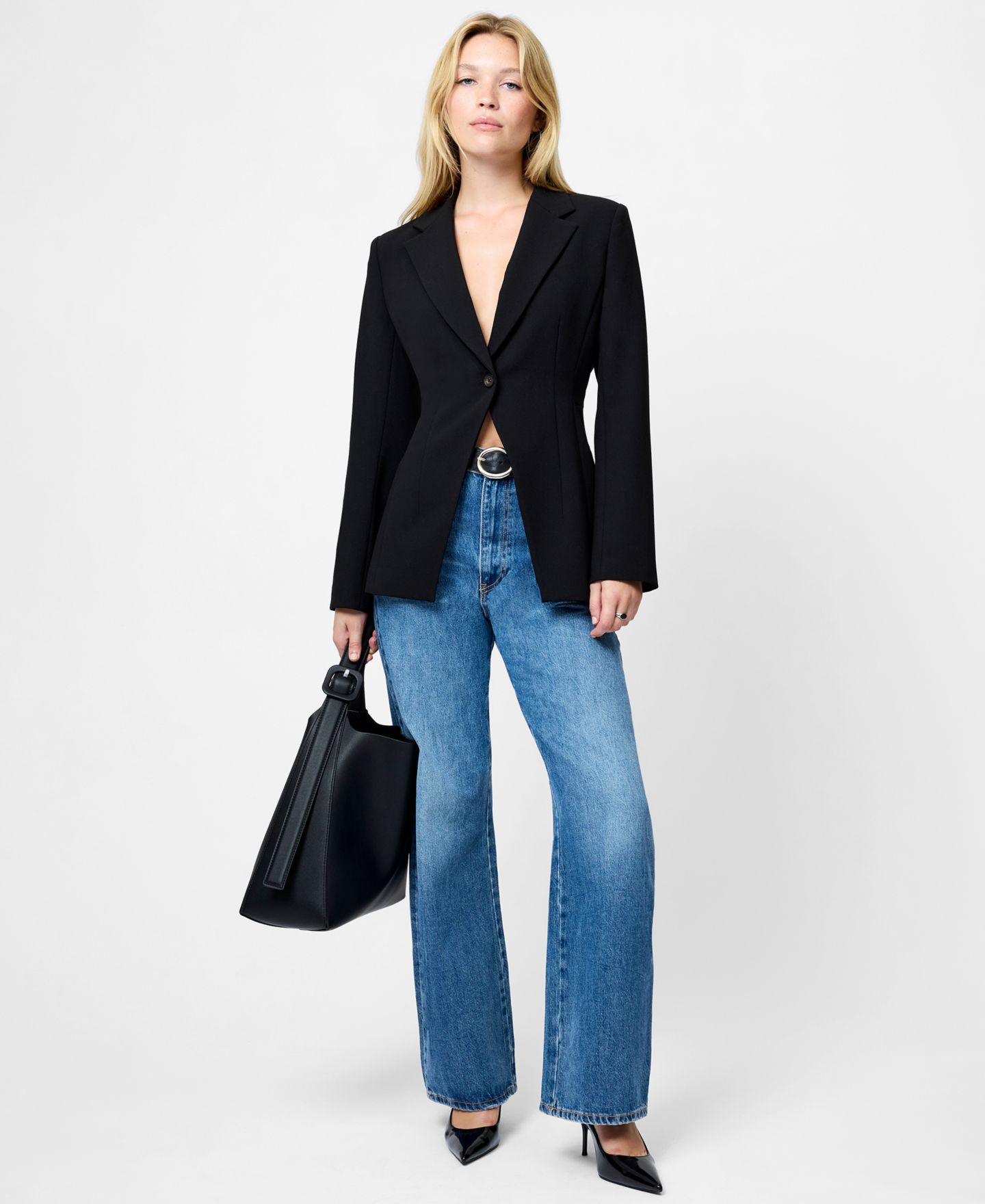 Женская куртка French Connection Azra Twill Long-Sleeve Jacket, цвет: Чёрный — фото 7