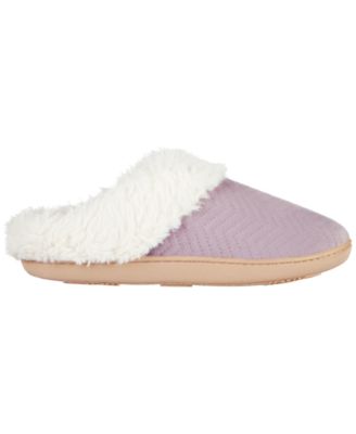 Women's Quilted Chevron Velour Slippers