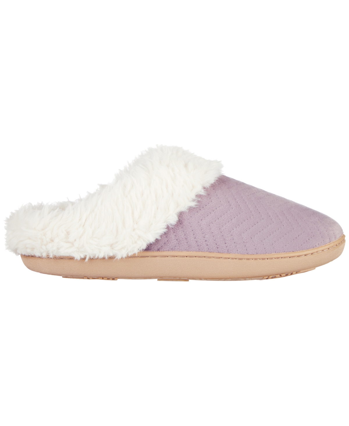 Isotoner Signature Women's Louise Quilted Velour Clog Slippers In Purple