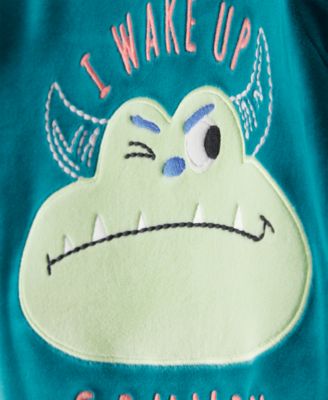 Boys' Toddler 2T-5T Monster Snug Fit Long-Sleeve Top and Pants, 2-Piece Pajama Set