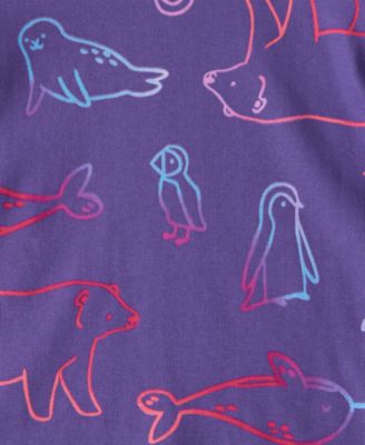 Girls' Toddler 2T-5T Penguin and Polar Bear Snug Fit Long-Sleeve and Pants, 4-Piece Pajama Set