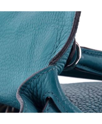  Kelly 28 Handbag Blue Clemence with Palladium Hardware