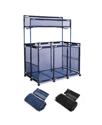 Mesh Pool Storage Bin Cart Rolling Toys Bin Storage 214 Gallon Organizer Extra Large 6 Wheels with Black Cover Replacement