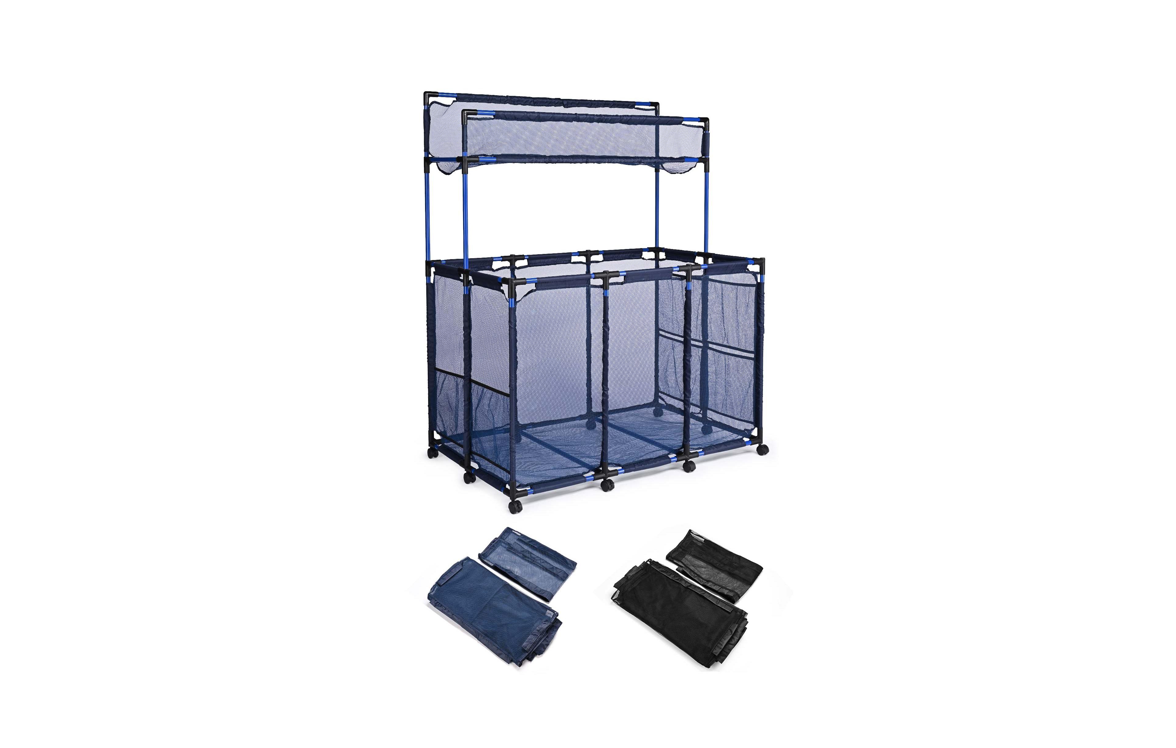 Yescom Mesh Pool Storage Bin Cart Rolling Toys Bin Storage 225 Gallon Organizer Extra Large 6 Wheels with Black Cover Replacement