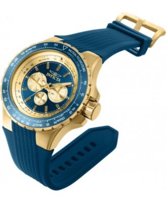 Men's 39266 Aviator Quartz Multifunction Blue, Gold Dial Watch