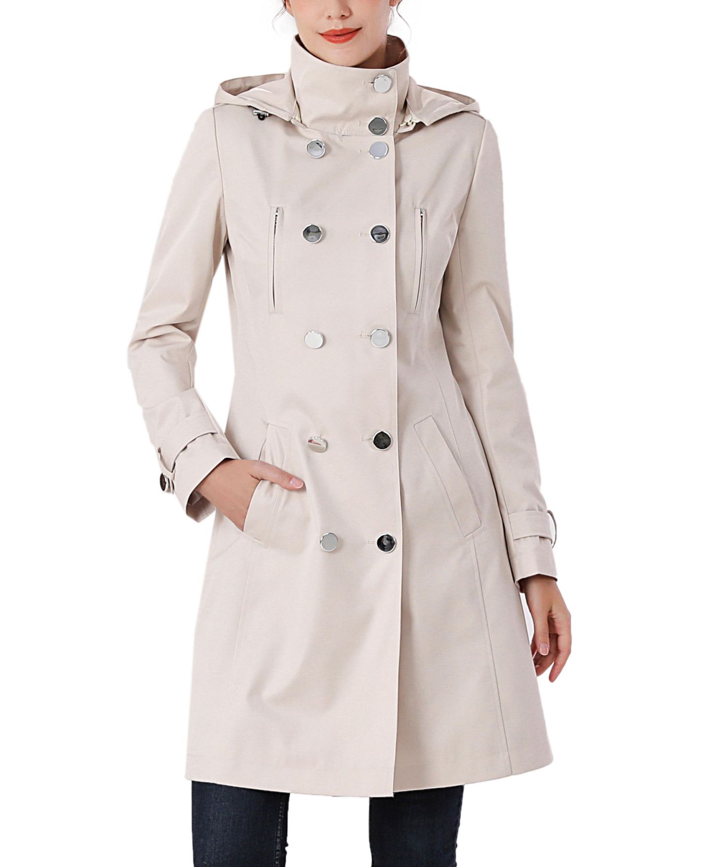 Женское пальто kimi + kai Mid-Length Trench, цвет: Бежевый — фото 3