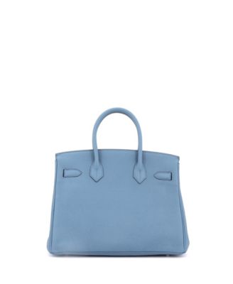 Birkin 35 Handbag Blue Togo with Palladium Hardware