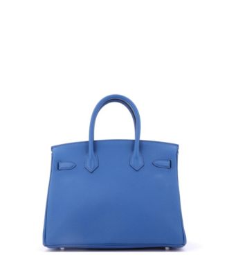 Birkin 30 Handbag Blue Togo with Palladium Hardware