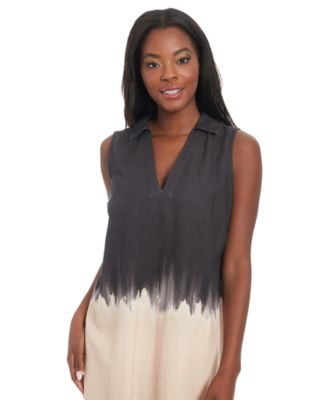 Women's Sleeveless V-Neck Tunic Maxi Dress