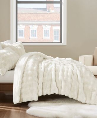 Bubble Faux Fur 3-Pc. Comforter Set, King