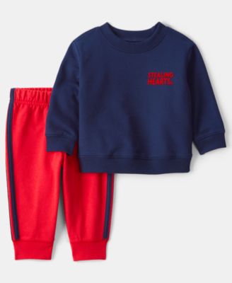 Carter's - Baby Boys 2-Piece Valentine's Day Heart Crewneck T-Shirt and Joggers Set