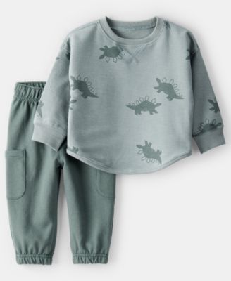 Carter's - Baby Boys 2-Piece Dinosaur Print T-Shirt and Pants Set