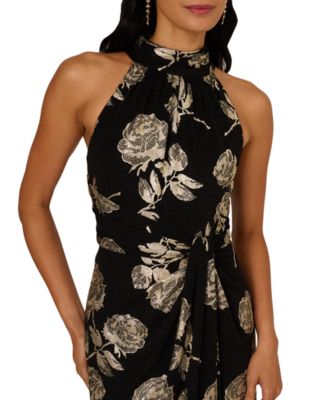 Women's Floral Print Halter Neck Dress