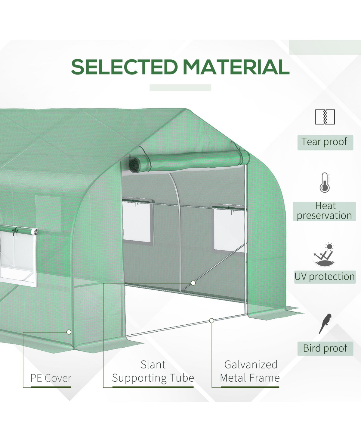 Outsunny 19.5'x10'x7' Outdoor house,Tunnel Walk-in House,
