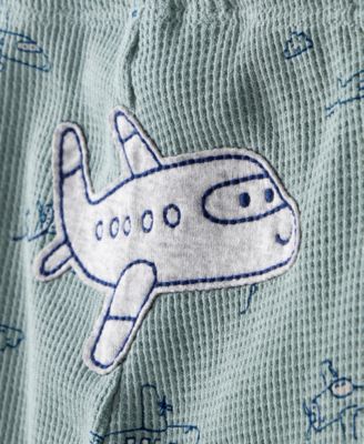 Baby Boys' Airplane Print Long-Sleeve Bodysuit and Pants, 3-Piece Set