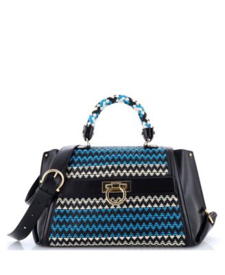 Medium Sofia Satchel Multicolor Woven Leather