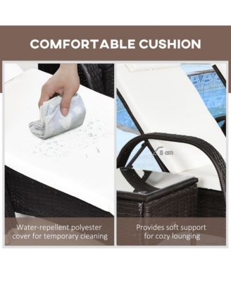 Pool Furniture, 2 Lounge Chairs & Table, Wheels, Cushioned,