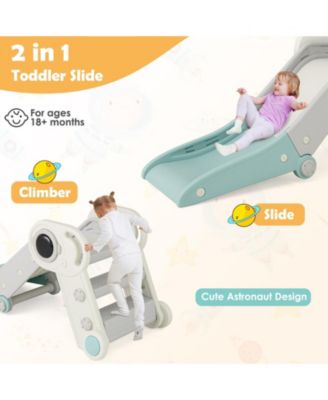 Folding Freestanding Toddler Slide for Toddlers Age 18+ Months w/ Climber Indoor