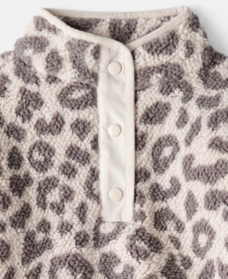 Girls' Toddler 2T-5T Cheetah Quarter-Snap Pull-On Sweatshirt