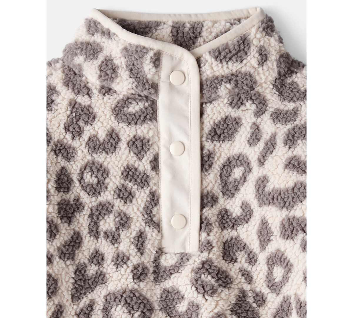 Carter's Girls Toddler 2t-5t Cheetah Quarter-snap Pull-on Sweatshirt In Multi