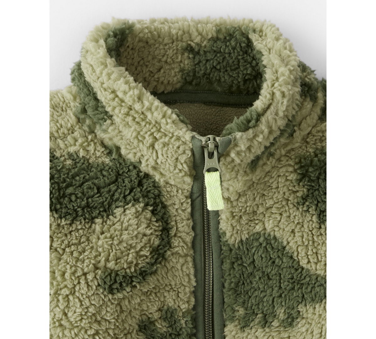 Carter's Boys Toddler 2t-5t Dinosaur Sherpa Zip-up Jacket In Green