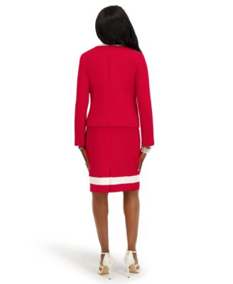 Seam Women's Crewneck Stripe Detail Sheath Dress