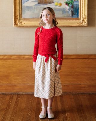 Big Girls Organic Pull-on Bow Sash Party Skirt