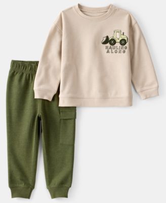 Carter's - Boys Toddler 2T-5T Long-Sleeve T-Shirt and Pants, 2-Piece Set