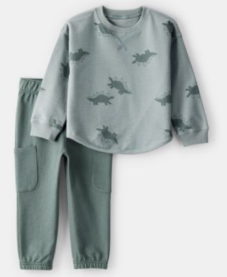Carter's - Boys Toddler 2T-5T Dinosaur Print T-Shirt and Pants, 2-Piece Set