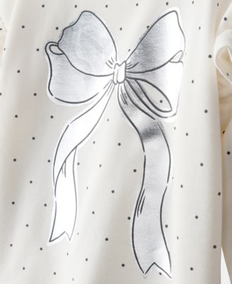 Girls' Toddler 2T-5T Day Dream Bow Print Long-Sleeve Top and Pants, 2-Piece Set