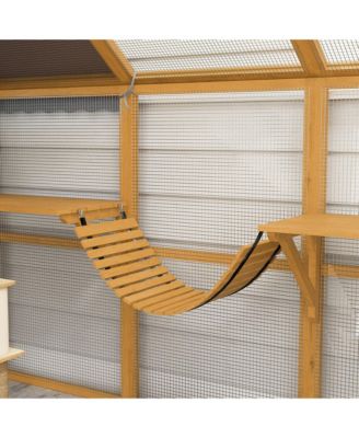 Large Catio Outdoor Cat Enclosure with Waterproof Cover,