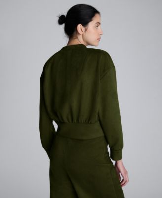 Women's Faux Suede Long-Sleeve Pull-On Top