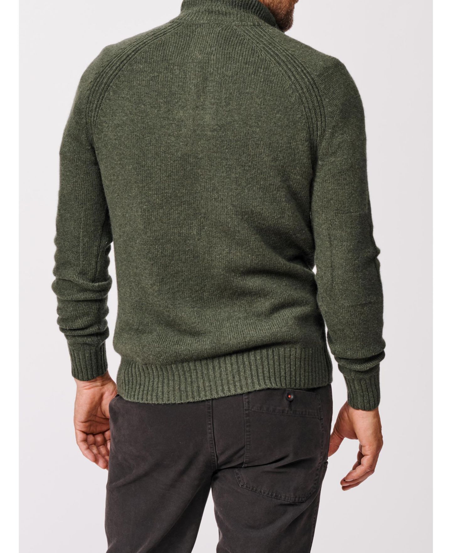 Мужской свитер Aubin Pelham Zip Neck, цвет: Тёмный зелёный — фото 5