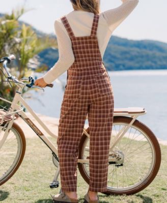 Women's Amber Trail Plaid Overalls