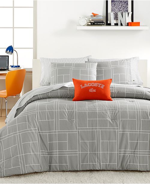 Lacoste Home Closeout College Collection Gray Court Comforter