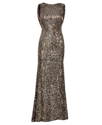 Women's Ieena Sequined Sleeveless Draped Cowl Back Gown