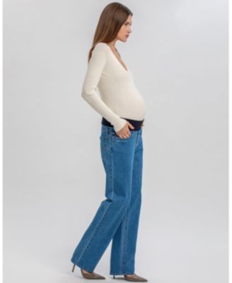 Regular Straight Maternity Jeans in Medium Wash