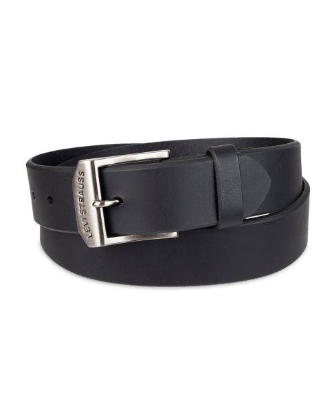 Мужской ремень Levi's Casual Leather Belt, цвет: Чёрный