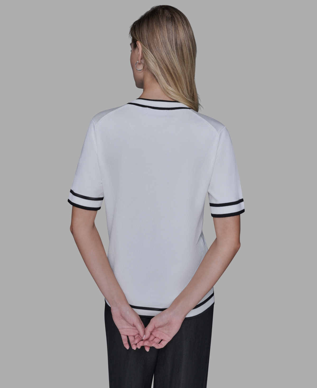 Karl Lagerfeld Women's Short-sleeve Sweater In White