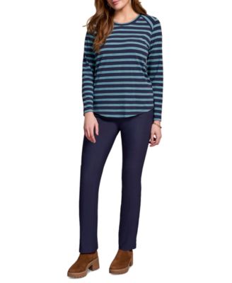 Women's Stripe Slub Knit Crew Neck Top