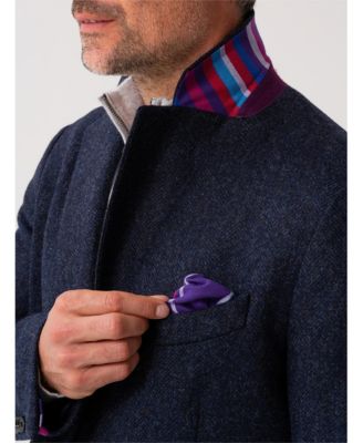 Men's Long Sleeve Wool Collared Coat