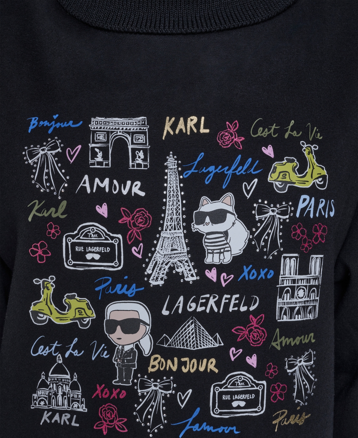 Karl Lagerfeld Paris Women's Turtleneck Printed Sweater