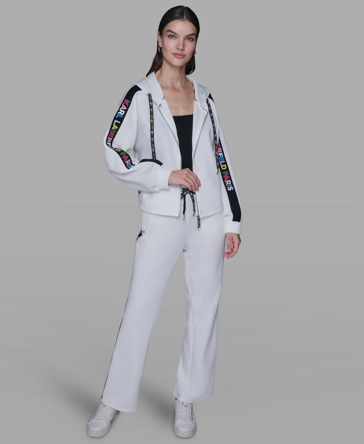 Karl Lagerfeld Women's Logo Detail Jacket In White