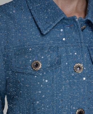 Women's Button Front Sequin Detail Jacket