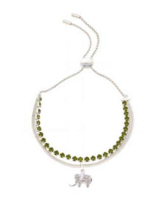 Unwritten - Cubic Zirconia And Crystal Elephant Adjustable Bolo Bracelet