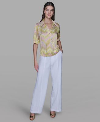 Women's Printed V-Neck Top