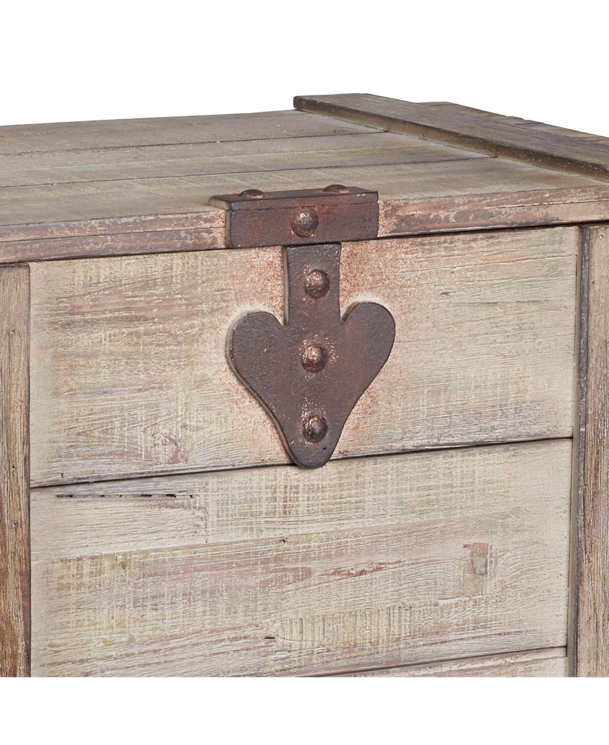 Household Essentials Antiqued Decorative Trunk, Small, Chinese Fir Panel and Mdf