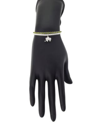 Cubic Zirconia And Crystal Elephant Adjustable Bolo Bracelet