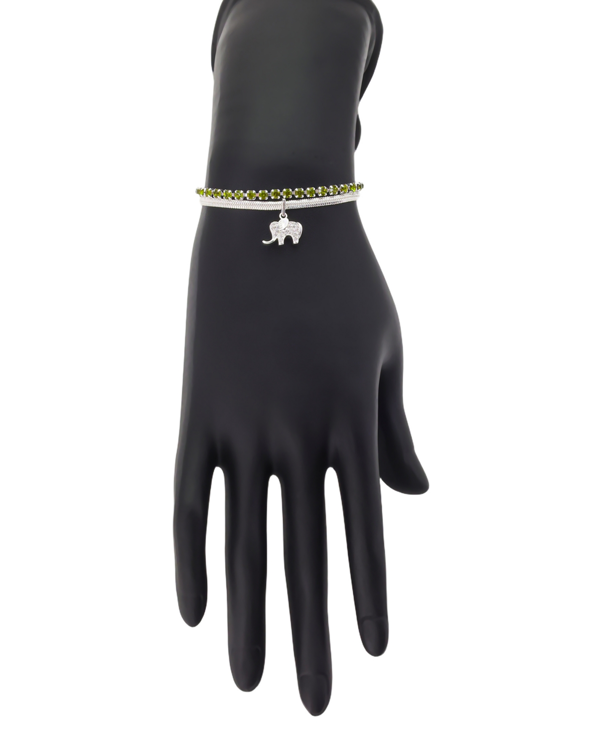 Unwritten Cubic Zirconia And Crystal Elephant Adjustable Bolo Bracelet In Metallic