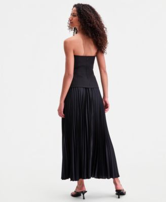 Women's Novalee Mixed-Media Strapless Dress